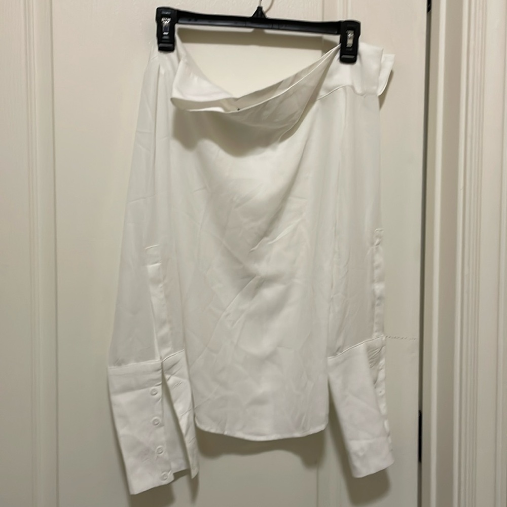 Asymetrical neck long sleeve top